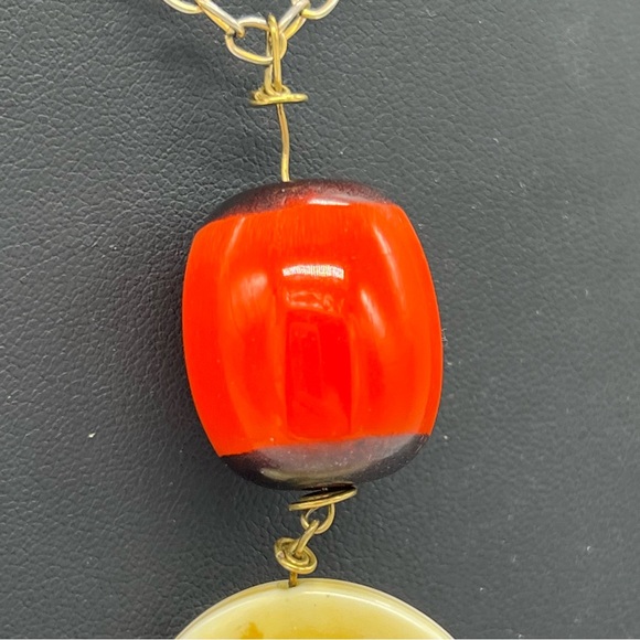 Lenora Dame Bead Circle Orange Necklace - Picture 2 of 6